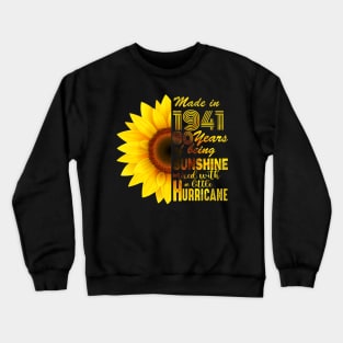 Vintage 1941 Sunflower 80th Birthday Awesome Gift Crewneck Sweatshirt